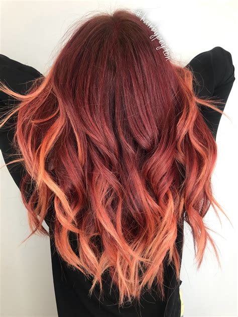 balayage on copper hair